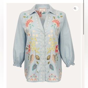 Johnny Was Emika Relaxed Smocked Shirt